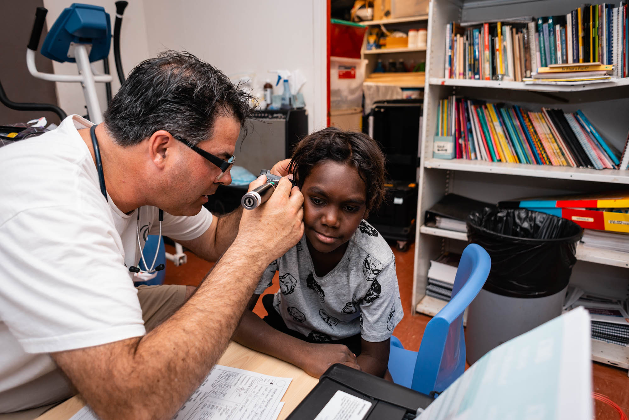 Earbus GP checking ears in the Pilbara region of WA